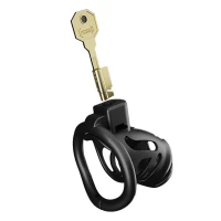 Клітка для пеніса LOCKINK SEVANDA Naja-Cobra Chastity Cage, чорна, 3 кільця різних розмірів — Переглянути зображення 12