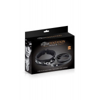 Поводок из натуральной кожи Fetish Tentation Premium Patent leather chocker and leash