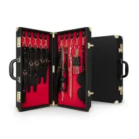 Набір для BDSM Bedroom Fantasies: Bondage Suitcase 13 Pcs - Cow Leather — Просмотреть изображение 1