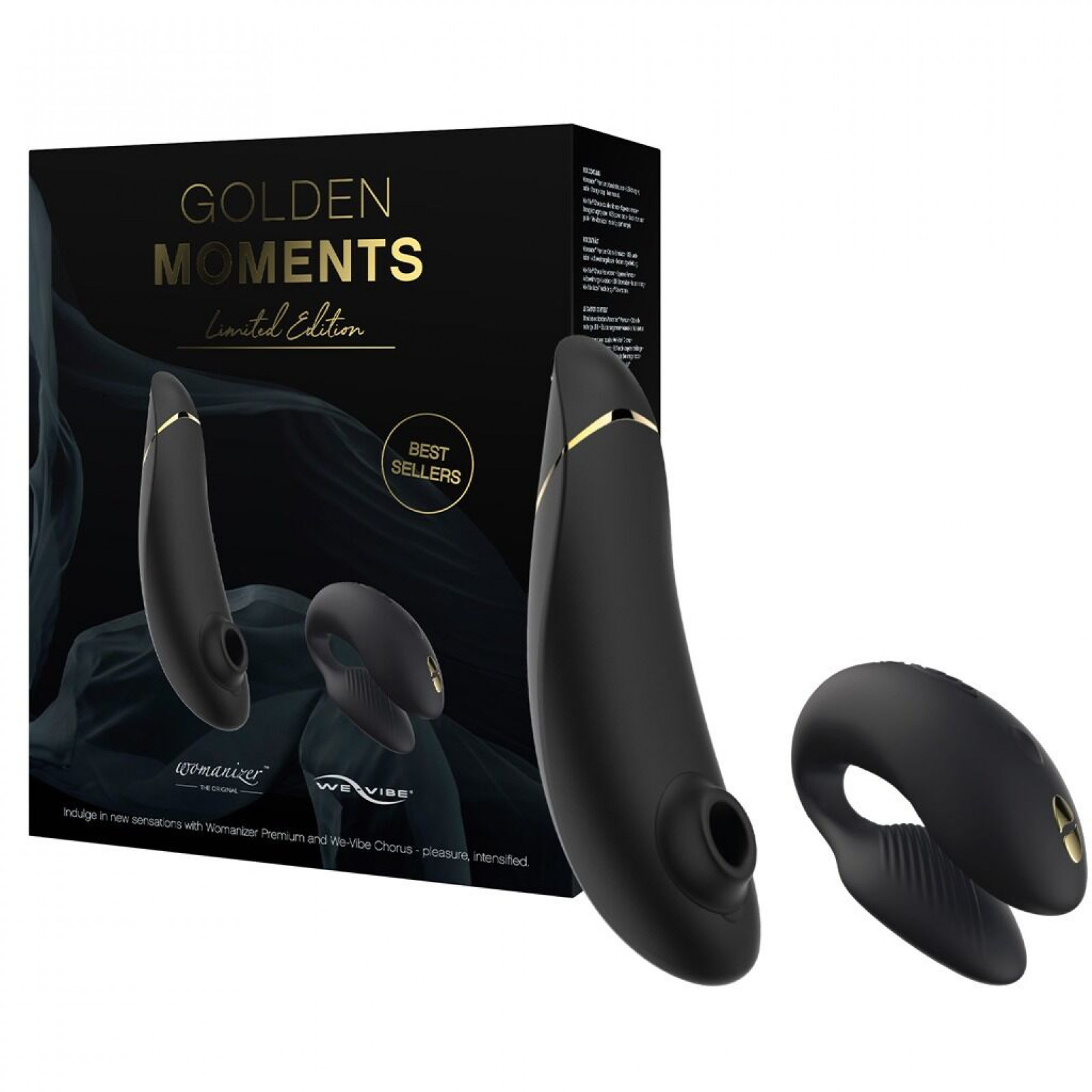 Премиальный подарочный набор Golden Moments: Womanizer Premium и We-Vibe Chorus Black
