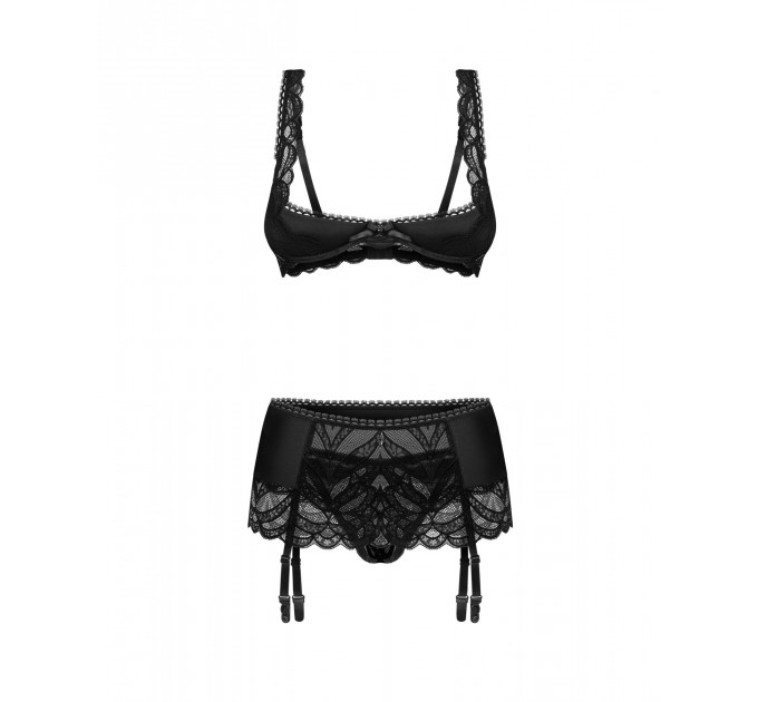 Комплект Obsessive Lecille 3-pcs crotchless set 2XL/3XL