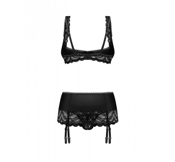 Комплект Obsessive Lecille 3-pcs crotchless set 2XL/3XL
