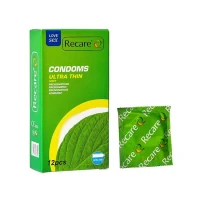 Презервативи Ultra Thin Mint Condoms Recare 12 шт, ультратонкі, аромат: м'ята — Переглянути зображення 1