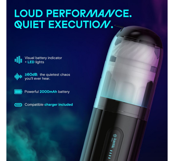 Смарт-мастурбатор Kaotik Labs The Shockwave, режим edging, імітація фрикцій