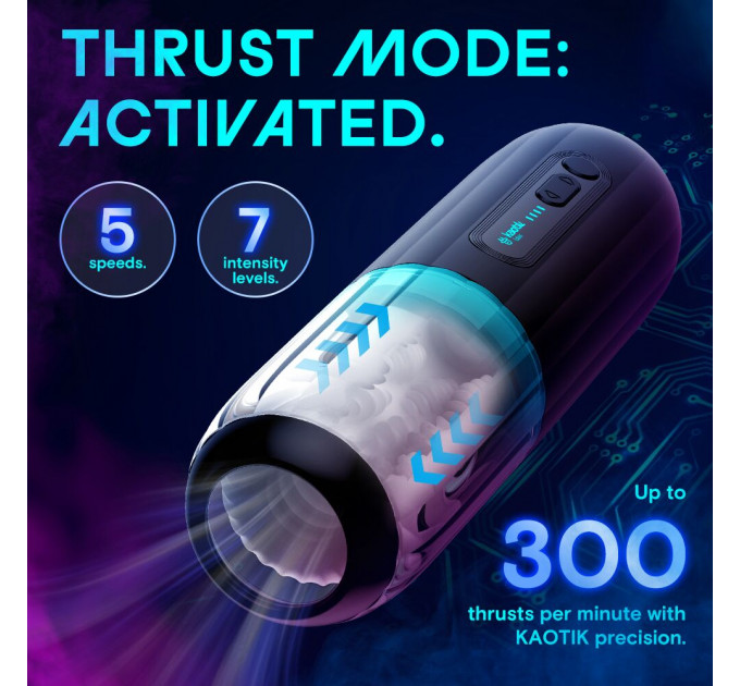 Смарт-мастурбатор Kaotik Labs The Shockwave, режим edging, імітація фрикцій