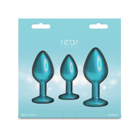 Набір анальних пробок NS Novelties Rear Assets - Trainer Kit - Iridescent Teal - Teal Gem — Переглянути зображення 4