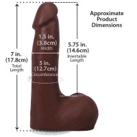 Фаллоимитатор Doc Johnson The Realistic Cock ULTRASKYN - 7 Inch with Balls Chocolate — Просмотреть изображение 5