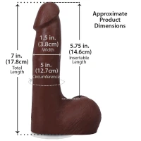 Фаллоимитатор Doc Johnson The Realistic Cock ULTRASKYN - 7 Inch with Balls Chocolate — Просмотреть изображение 5