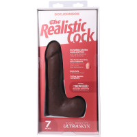 Фаллоимитатор Doc Johnson The Realistic Cock ULTRASKYN - 7 Inch with Balls Chocolate — Просмотреть изображение 9