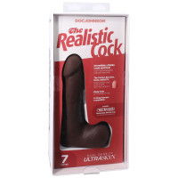 Фаллоимитатор Doc Johnson The Realistic Cock ULTRASKYN - 7 Inch with Balls Chocolate — Просмотреть изображение 8