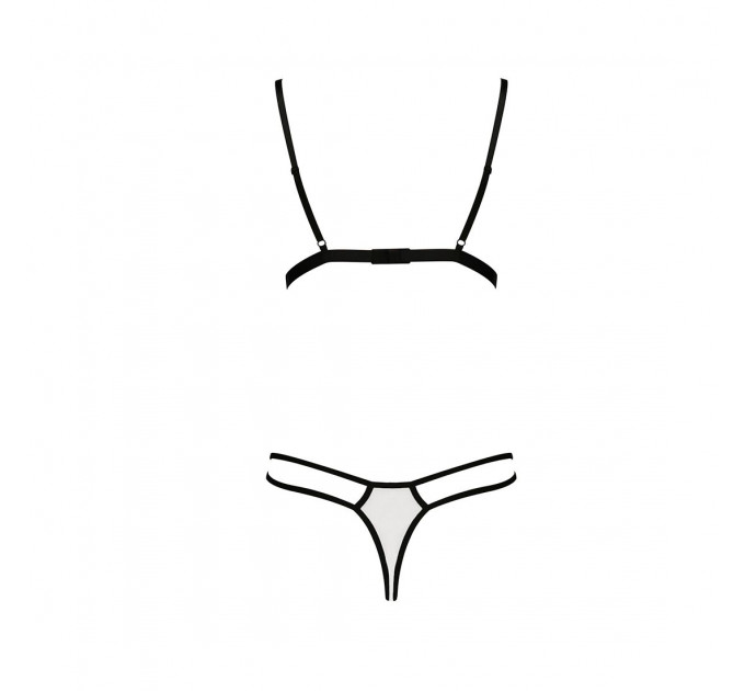 Комплект білизни Passion ORIHIME SET L/XL, white, стрепи, ліф і трусики