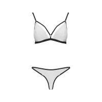 Комплект білизни Passion ORIHIME SET L/XL, white, стрепи, ліф і трусики — Переглянути зображення 4