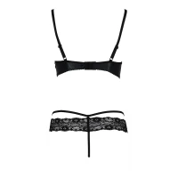 Комплект білизни Passion Exclusive NORTH SET S/M, black, ліф и трусики з елементами під латекс — Переглянути зображення 6