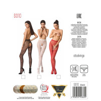 Еротичні колготки-бодістокінг Passion S010 black, з доступом, геометричний малюнок — Переглянути зображення 8