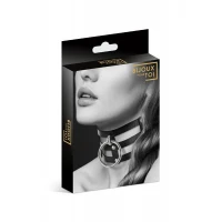 Чокер потрійний з кільцем для повідця Bijoux Pour Toi - FETISH, екошкіра — Переглянути зображення 3