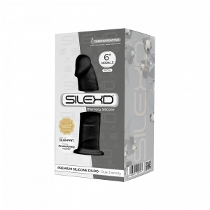 Фалоімітатор SilexD Robby Black (MODEL 2 size 6in), двошаровий, силікон + Silexpan, діаметр 3,5см