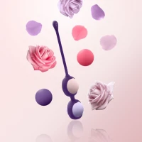 Набір вагінальних кульок Rianne S: Pussy Playballs Nude, маса 15, 25, 35, 55г, монолітні, косметичка — Просмотреть изображение 4