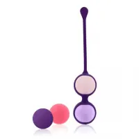 Набір вагінальних кульок Rianne S: Pussy Playballs Nude, маса 15, 25, 35, 55г, монолітні, косметичка — Просмотреть изображение 2