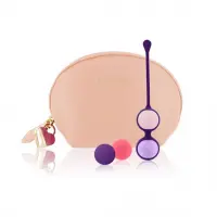 Набір вагінальних кульок Rianne S: Pussy Playballs Nude, маса 15, 25, 35, 55г, монолітні, косметичка — Просмотреть изображение 1