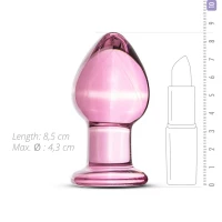 Рожева анальна пробка зі скла Gildo Pink Glass Buttplug No. 27 — Просмотреть изображение 3