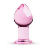 Рожева анальна пробка зі скла Gildo Pink Glass Buttplug No. 27 — Просмотреть изображение 1