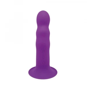 Двошаровий ділдо з вібрацією Adrien Lastic Hitsens 3 Purple, відмінно для страпона, діаметр 4 см, до