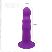 Двошаровий ділдо з вібрацією Adrien Lastic Hitsens 3 Purple, відмінно для страпона, діаметр 4 см, до — Переглянути зображення 2