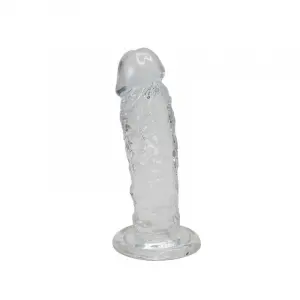 Прозорий фалоімітатор Alive Jelly Dildo Majestic, TPE, присоска, діаметр 3,7 см, довжина 14,7 см