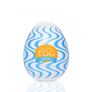Мастурбатор-яйце Tenga Egg Wind із зиґзаґоподібним рельєфом