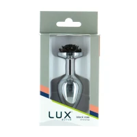 Металева анальна пробка Lux Active з трояндою - Rose Anal Plug - Black, віброкуля в подарунок — Переглянути зображення 5
