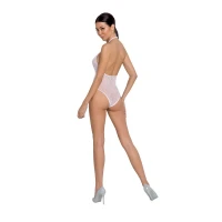 Бодістокінг з декольте Passion BS088 white, імітація корсетної шнурівки — Переглянути зображення 2