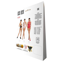 Бодістокінг з декольте Passion BS088 white, імітація корсетної шнурівки — Переглянути зображення 7