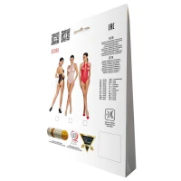 Бодістокінг з декольте Passion BS088 white, імітація корсетної шнурівки — Переглянути зображення 7