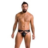 Чоловічі стринги Passion 033 THONG PAUL L/XL Black, під латекс — Переглянути зображення 3