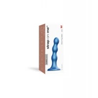 Насадка для страпона Strap-On-Me Dildo Plug Balls Blue Metallic M — Переглянути зображення 4