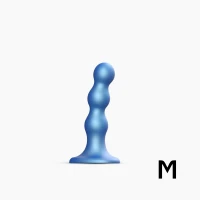 Насадка для страпона Strap-On-Me Dildo Plug Balls Blue Metallic M — Переглянути зображення 1