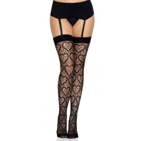 Ажурні панчохи із сердечками Leg Avenue Heart Black, One size — Переглянути зображення 6