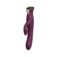 Пульсатор-кролик з вібрацією Zalo Mose Velvet Purple, нагрівання до 42°, кристал Swarovski — Просмотреть изображение 2