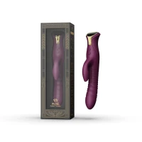 Пульсатор-кролик з вібрацією Zalo Mose Velvet Purple, нагрівання до 42°, кристал Swarovski — Просмотреть изображение 7