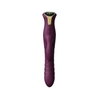 Пульсатор-кролик з вібрацією Zalo Mose Velvet Purple, нагрівання до 42°, кристал Swarovski — Просмотреть изображение 5