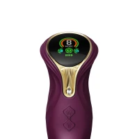 Пульсатор-кролик з вібрацією Zalo Mose Velvet Purple, нагрівання до 42°, кристал Swarovski — Просмотреть изображение 4