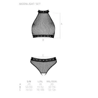 Білизна з відкритим доступом Passion MOONLIGHT SET L/XL black топ, стрінги — Переглянути зображення 5