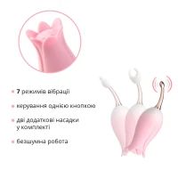 Ультразвуковий вібратор для клітора Otouch Bloom Ultrasonic Clitoris, 2 дод. насадки — Просмотреть изображение 3