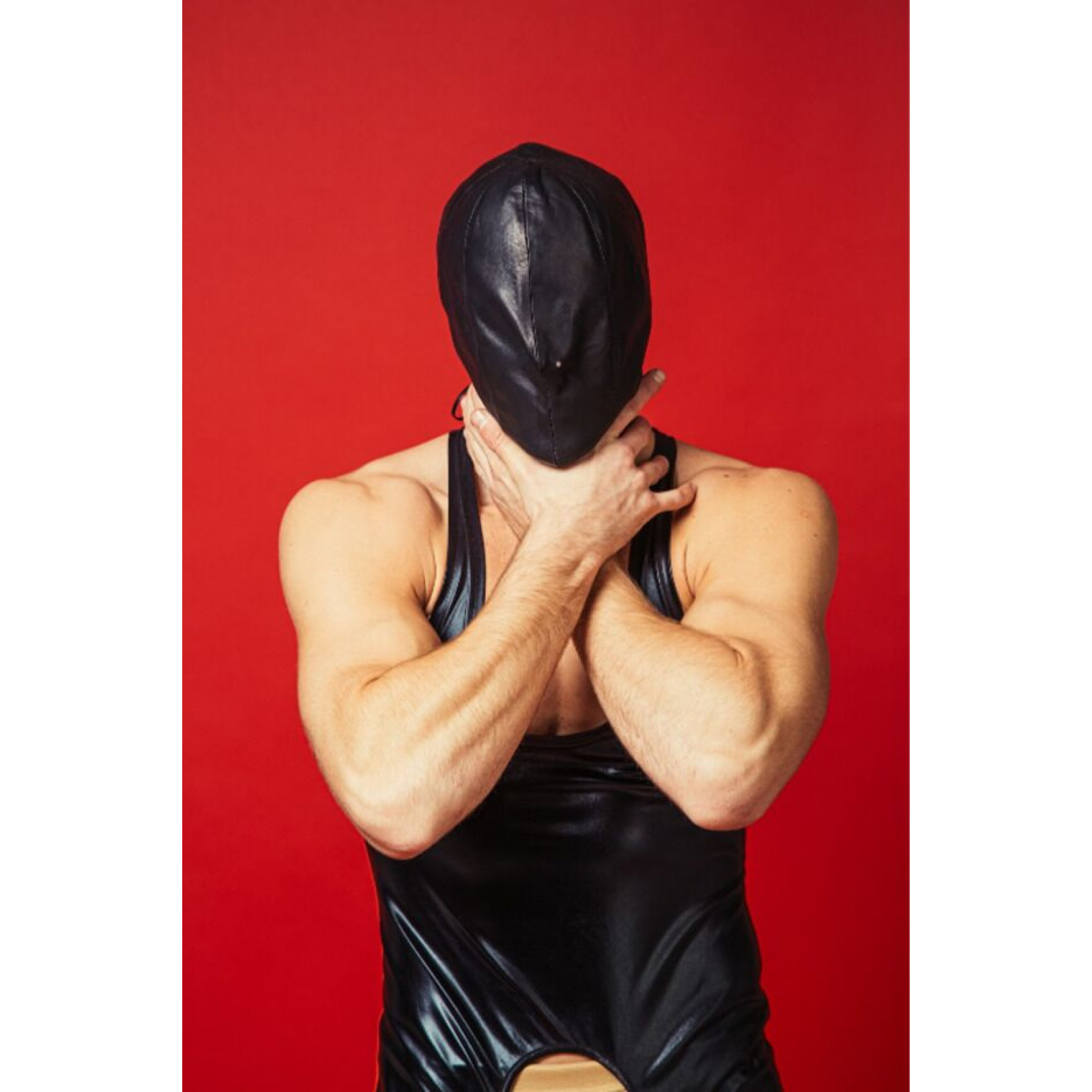 Закрытый кожаный капюшон D&A Deprivation mask Leather