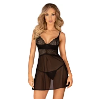 Еротичний комплект Obsessive Chemeris babydoll &amp; thong M/L, пеньюар та стрінги — Переглянути зображення 1