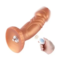 Фалоімітатор з вібрацією Hismith Slightly Curved Vibrating Silicone Dildo Monster Series, KlicLok — Просмотреть изображение 1