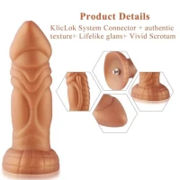 Фалоімітатор з вібрацією Hismith Slightly Curved Vibrating Silicone Dildo Monster Series, KlicLok — Просмотреть изображение 4