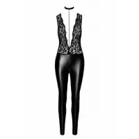 Комбінезон Noir Handmade F298 Libido, 3XL, під латекс, мереживний верх, чокер, знімне намисто, доступ — Переглянути зображення 4