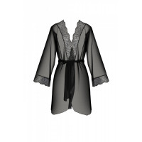 Пеньюар Passion AMBERLY PEIGNOIR black, L/XL, пояс у комплекті
