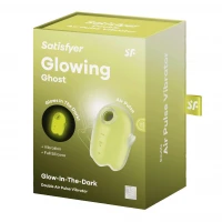 Вакуумний кліторальний стимулятор з вібрацією Satisfyer Glowing Ghost Yellow, світиться в темряві — Переглянути зображення 7